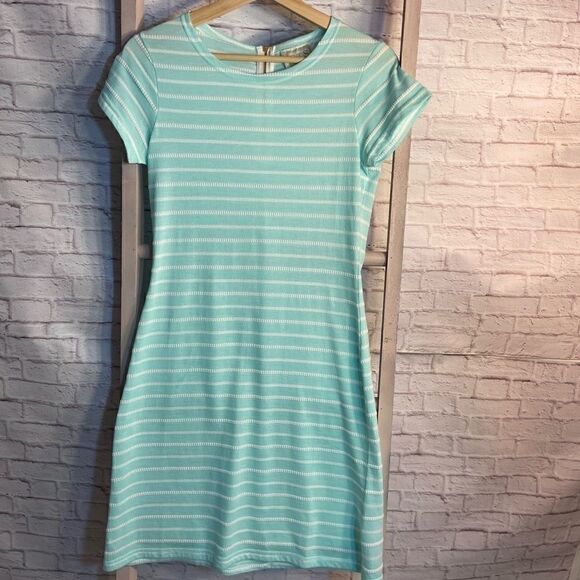 Sail to Sable Mint and White Striped Dress - Picture 1 of 5